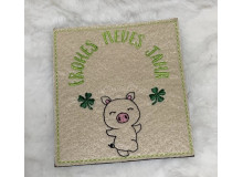 Stickdatei - ITH Kerzenteppich Tasche Schwein